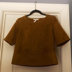 BCBG | Brown Structured Suede Top